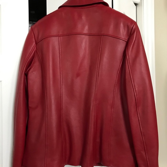 Danier red leather jacket - Picture 2 of 7